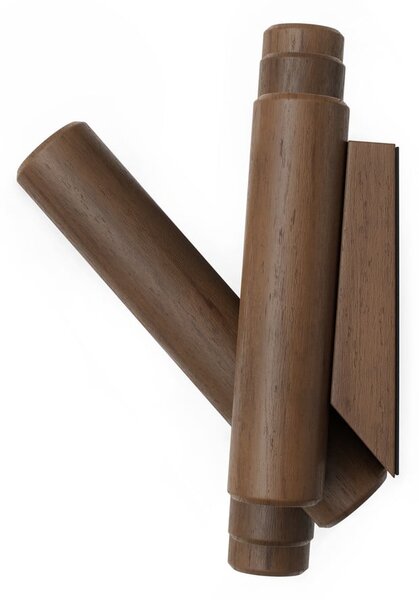 Тъмнокафява стенна закачалка от масивен бор 61 cm Picket – Umbra
