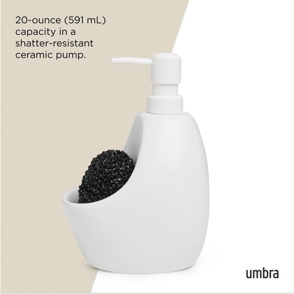 Бял керамичен диспенсер за сапун 590 ml Joey – Umbra