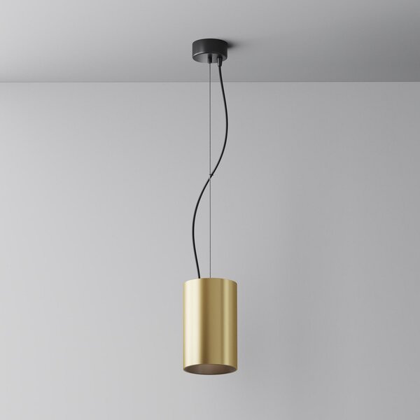 Maytoni LED висящо осветление Efir, златист мат, Ø 10,5cm, 33W, 38°, Злато / месинг, Дневна/трапезария, Алуминий, Модерен