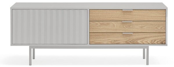 Сива/естествена маса за телевизор от декор от дъб 140x52 cm Sierra – Teulat