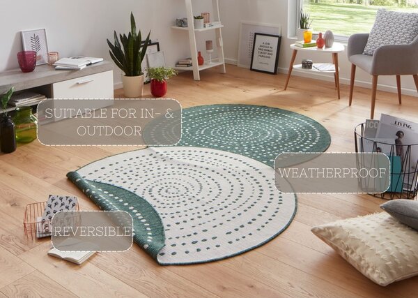 Зелен двустранен килим за открито , Ø 200 cm Bali - NORTHRUGS