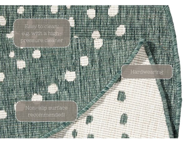 Зелен двустранен килим за открито , Ø 200 cm Bali - NORTHRUGS