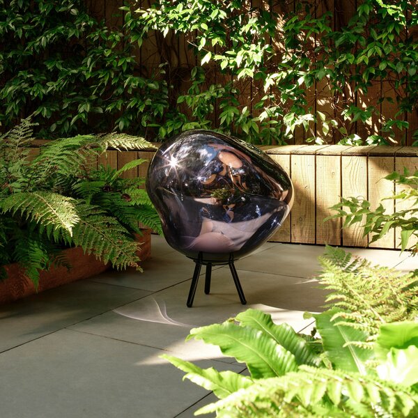 Tom Dixon LED акумулаторна лампа за тераса Melt large, димно сива, Затъмняване, Сив, Пластмаса, Дизайн, Стояща сянка