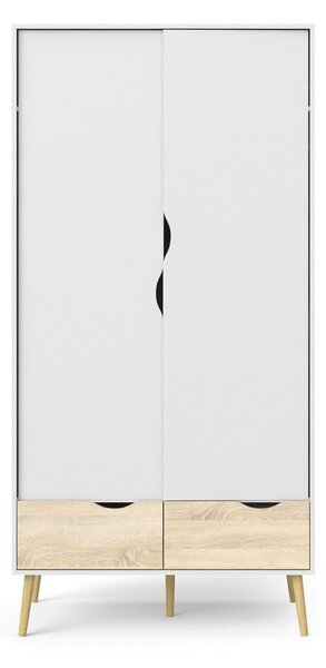 Бял гардероб 99x200 cm Oslo - Tvilum