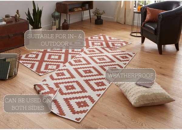 Кафяв и кремав килим за открито , 80 x 250 cm Malta - NORTHRUGS