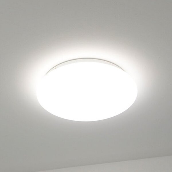 DOTLUX LED осветление за таван LUNA, бяло, Ø 33 cm, PMMA, CCT IP44, Бял, Баня, Пластмаса, Модерен