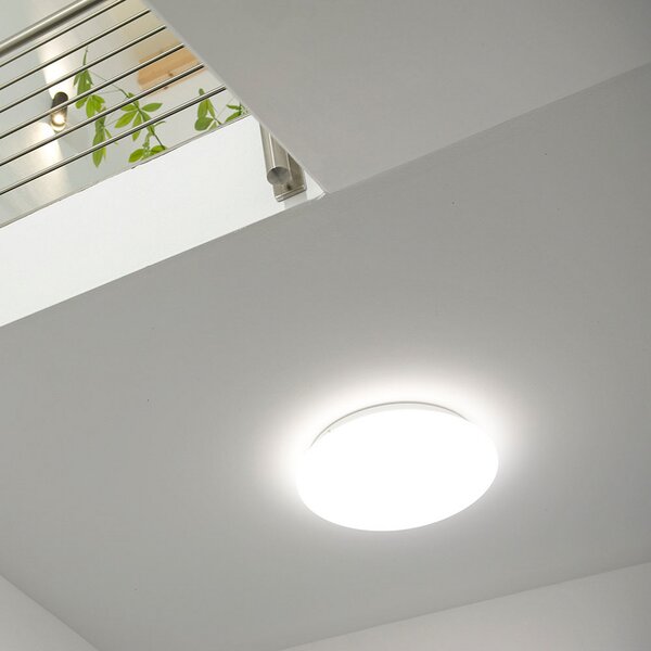 DOTLUX LED сензорна лампа за таван LUNA бяла Ø 33cm PMMA CCT IP44, Бял, Баня, Пластмаса, Модерен