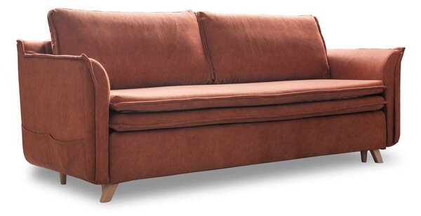Кадифен разтегателен диван тухлен 225 cm Charming Charlie – Miuform