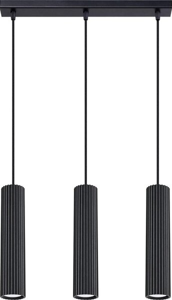 Sollux SL.1575 - Пендел KARBON 3xGU10/10W/230V черен