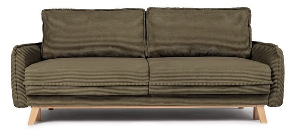 Зелен разтегателен диван от рипсено кадифе 218 cm Tori – Bonami Selection