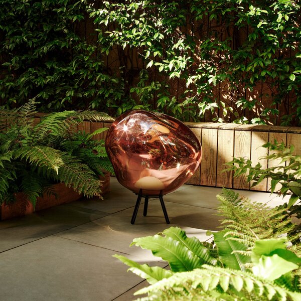 Tom Dixon LED акумулаторна лампа за тераса Melt large, меден цвят, Затъмняване, Мед, Пластмаса, Дизайн, Стояща сянка