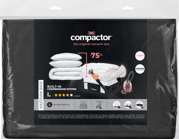 Черна кутия за съхранение под леглото XXL Black Edition 3D, 145 л - Compactor