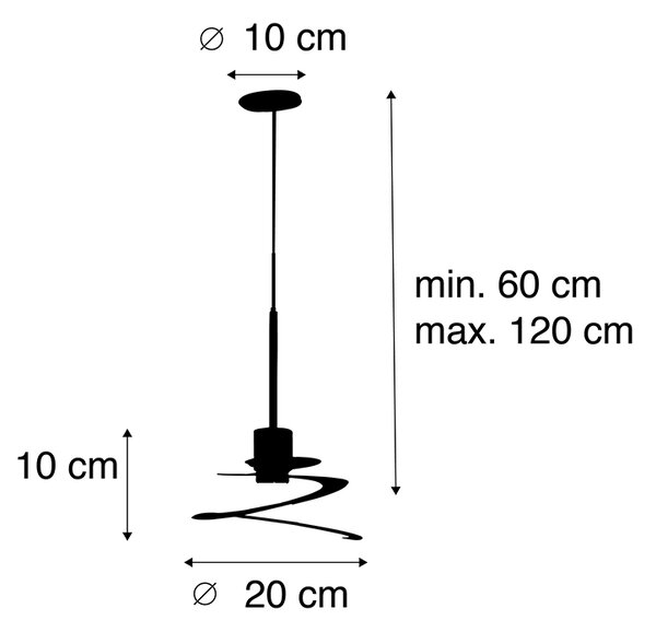 Дизайнерска висяща лампа със спирална сянка 20 см