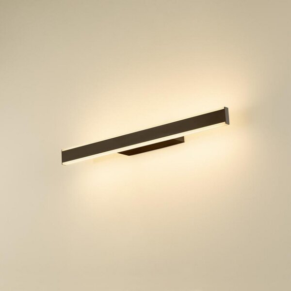 SLV LED стенна лампа за баня One Linear, 52 см, черна, CCT, Затъмняване, Черен, Баня, Алуминий, Модерен