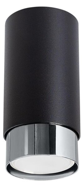 Sollux SL.1408 - Спот NERO 1xGU10/10W/230V 12,5 см черен/лъскав хром