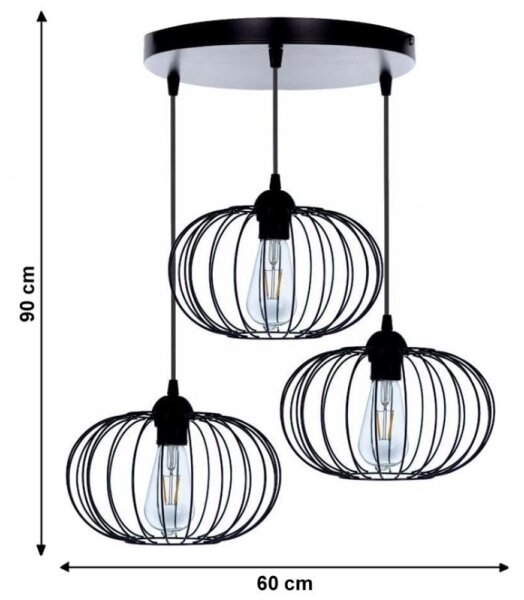 Повърхностно монтиран Полилей BOCCA 3xE27/60W/230V