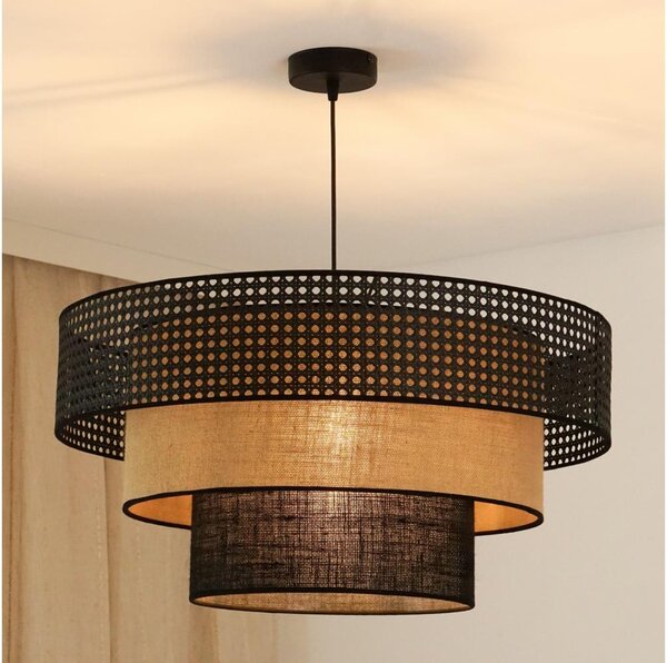 Brilagi - Полилей DAKOTA LUNETA 1xE27/15W/230V, Ø 60 см, черен/ратан