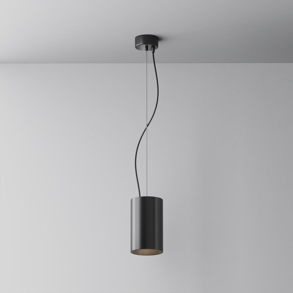 Maytoni LED висящо осветление Efir, черно, Ø 9,5 cm, 25 W, 38°, Черен, Дневна/трапезария, Алуминий, Модерен