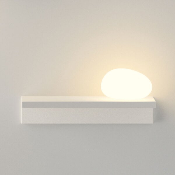 Vibia LED стенна лампа Suite, камък вдясно, бяла, 14 cm, Бял, Дневна/трапезария, Пластмаса, Дизайн