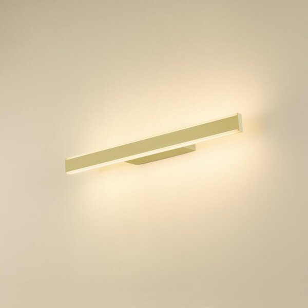 SLV LED стенна лампа за баня One Linear, 52 см, месинг, Затъмняване, Злато / месинг, Баня, Алуминий, Модерен