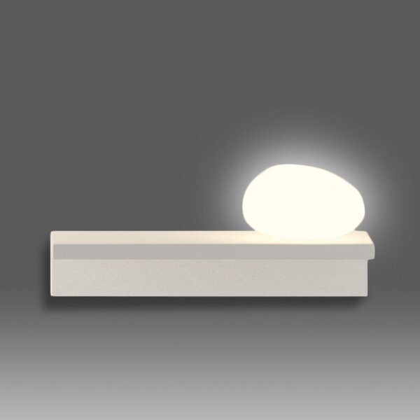 Vibia LED стенна лампа Suite, камък вдясно, бяла, 14 cm, Бял, Дневна/трапезария, Пластмаса, Дизайн
