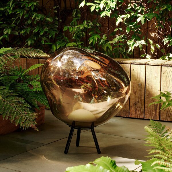 Tom Dixon LED акумулаторна лампа за тераса Melt large, златист цвят, Затъмняване, Злато / месинг, Пластмаса, Дизайн, Стояща сянка