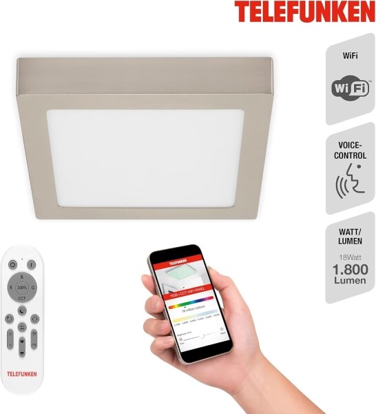 Telefunken 309602TF - LED RGBW Плафон LED/18W/230V 2700-6500K WiFi