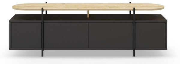 Черна маса за телевизор от дъб 160x48 cm Hinoa - Marckeric