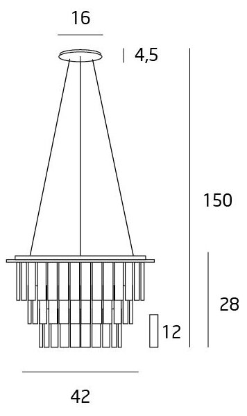 MAXLIGHT P0259 - Пендел MONACO 9xG9/40W/230V Ø 42 см хром