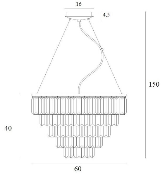 MAXLIGHT P0424 - Пендел MONACO 15xG9/40W/230V Ø 60 см златист