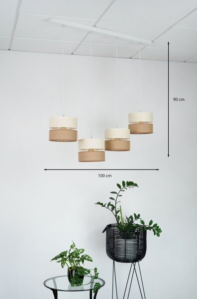 Brilagi - Полилей ROYAL YUTE 4xE27/15W/230V беж/крем/бял