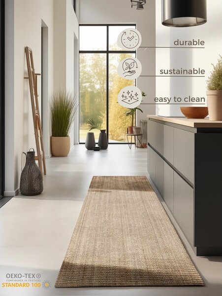 Пътека от юта в естествен цвят 80x200 cm Bouclé - Hanse Home