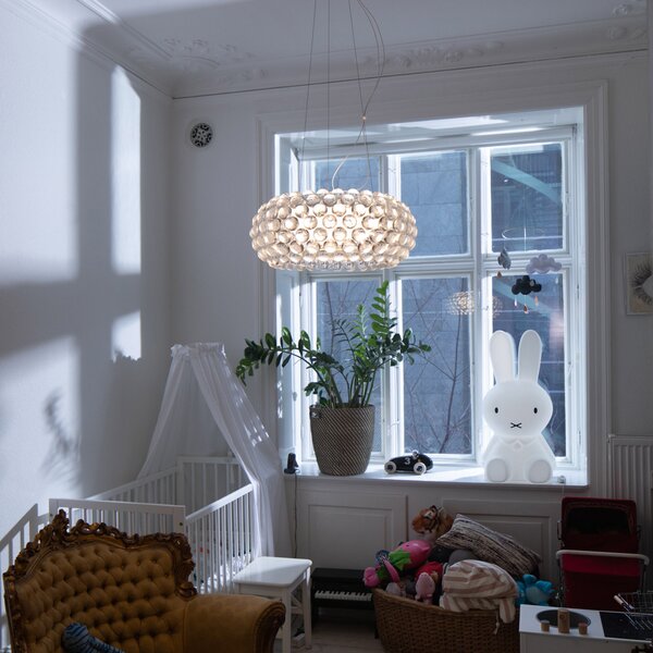 Foscarini Caboche Plus media висяща лампа R7s, прозрачна, Затъмняване, Прозрачен, Дневна/трапезария, Пластмаса, Дизайн