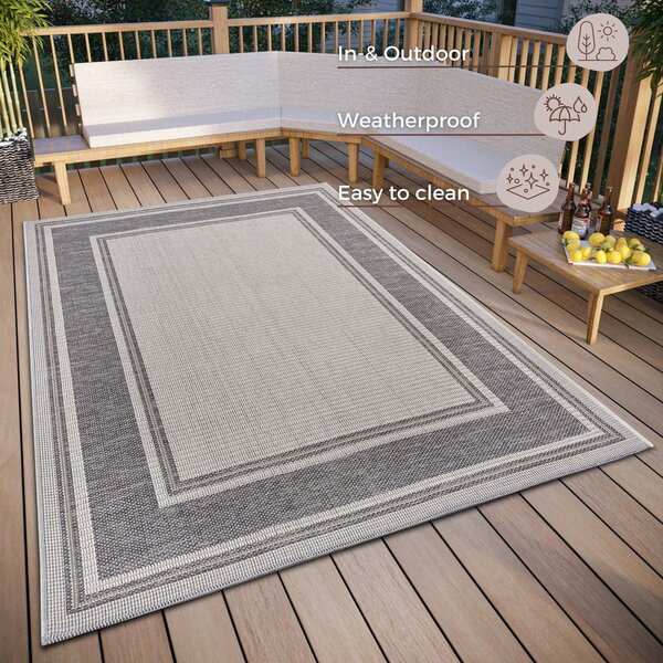 Сив външен килим 76x150 cm Clyde Cast – Hanse Home