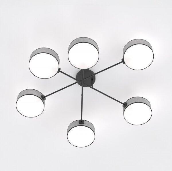 Плафонен полилей MAGA 6xE14/10W/230V сив