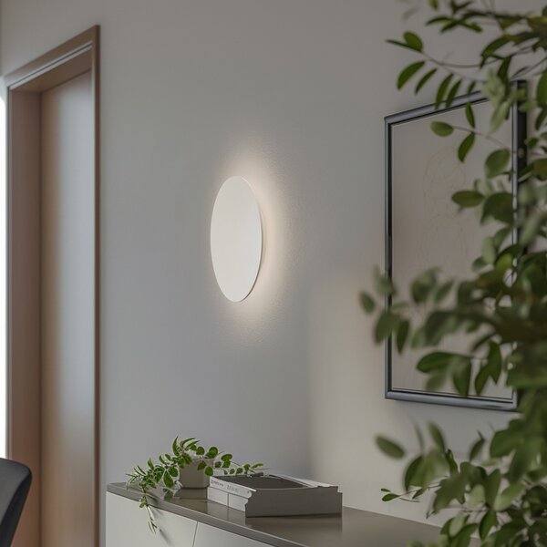 Argon LED стенна лампа Orios Plus, пясъчен цвят, метал, Ø 30 cm, Бежов, Дневна/трапезария, Метал, Модерен