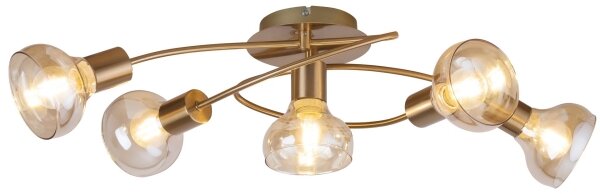 Rabalux 5552 - повърхностно монтиран Полилей HOLLY 5xE14/40W/230V златна