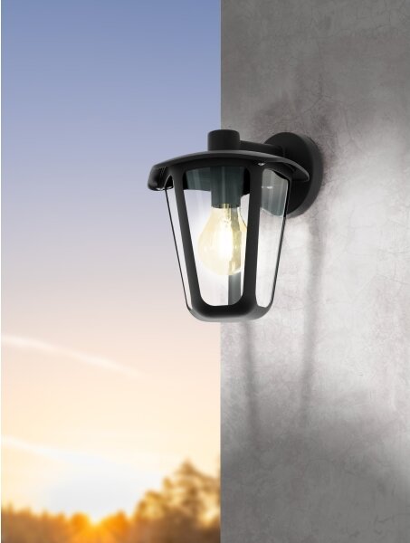 Eglo 98121 - Екстериорна Стенна лампа MONREALE 1xE27/60W/230V черна IP44