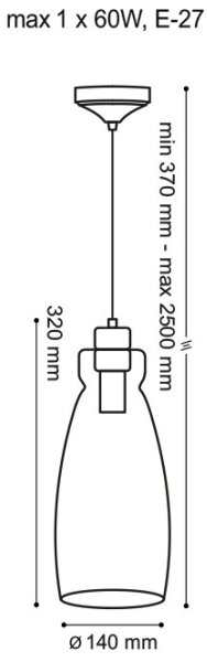 Пендел VETRO 1xE27/60W/230V
