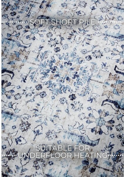 Светлосин килим 80x150 cm Saveh Cream Blue – Elle Decoration