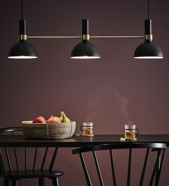 Markslöjd 106971 - Висящ полилей LARRY 3xE27/60W/230V черен/златист