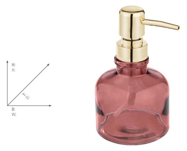 Тъмнорозов стъклен диспенсер за сапун 200 ml Atessa – Wenko