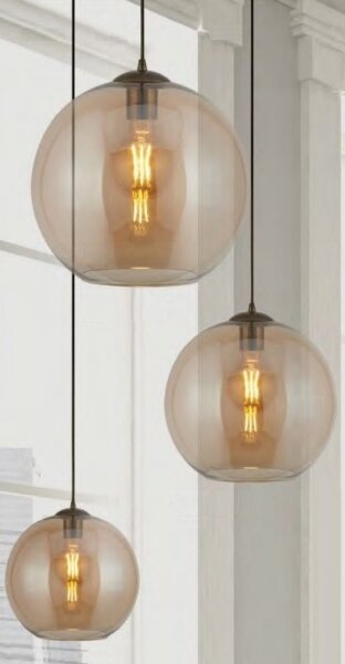 Searchlight 1621AM - Висящ полилей BALL 1xE27/60W/230V кафяв