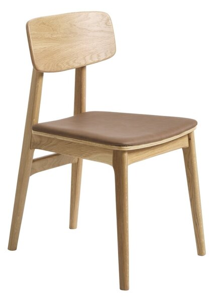 Трапезен стол от имитация на кожа в кафяв и естествен цвят Livo – Unique Furniture