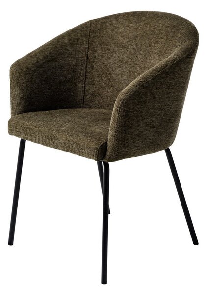 Тапициран трапезен стол с подлакътници в цвят каки Easton – Unique Furniture