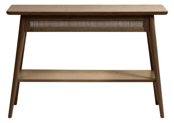 Кафява конзолна маса с дъбов плот 40x110 cm Barrali – Unique Furniture