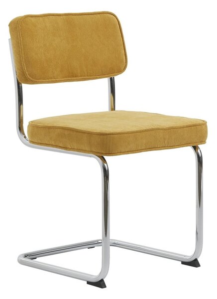 Жълт велурен трапезен стол Rupert – Unique Furniture