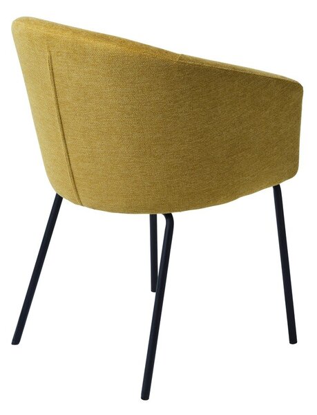 Тапициран трапезен стол с подлакътници в цвят горчица Easton – Unique Furniture