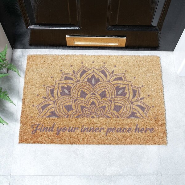 Изтривалка от кокосови влакна 40x60 cm Find Your Inner Peace – Artsy Doormats