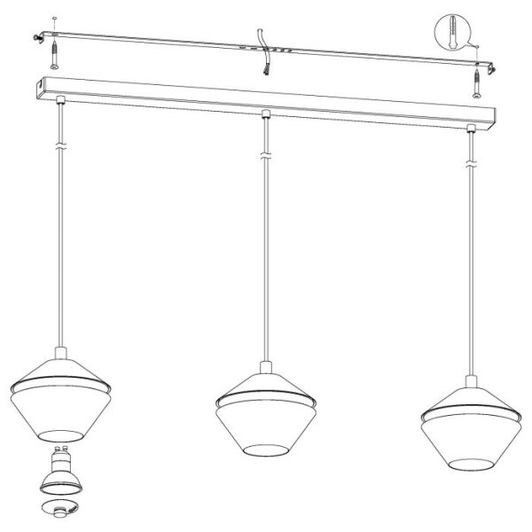 Eglo 98682 - LED полилей на кабел PERPIGO 3xGU10/5W/230V